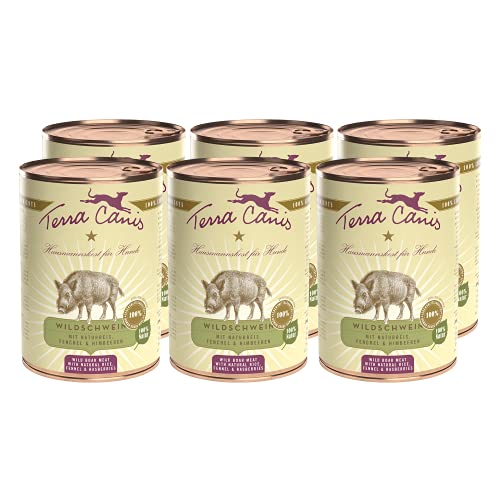 Terra Canis Wildschwein, Naturreis & Fenchel - Classic Nassfutter, 6x400g I Premium Hundefutter in 100% Lebensmittelqualität Aller Rohstoffe I Reichhaltig & gesund, allergen- & getreidearm von Terra Canis