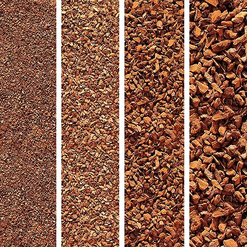 Terra Discount Premium Pinie 120 Liter | fein, mittel, grob oder extra grob | Pinienrinde: Der besondere Rindenmulch | Pinienborke als dekorativer Bodenbelag (grob) von Terra Discount