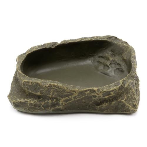 Terra Discount Wasserschale/Futterschale in natürlicher Steinoptik für Reptilien, Amphibien, Vögel, Mäuse, Kaninchen UVM. (No. 3-10x8,5 cm) von Terra Discount