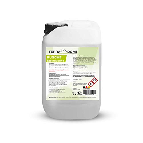 TerraDomi Rusche die Steindusche, 3 Liter Konzentrat für bis zu 1200 m², Reinigungsmittel für saubere Wege & Plätze, Wegerein, biologisch abbaubar von Terra Domi