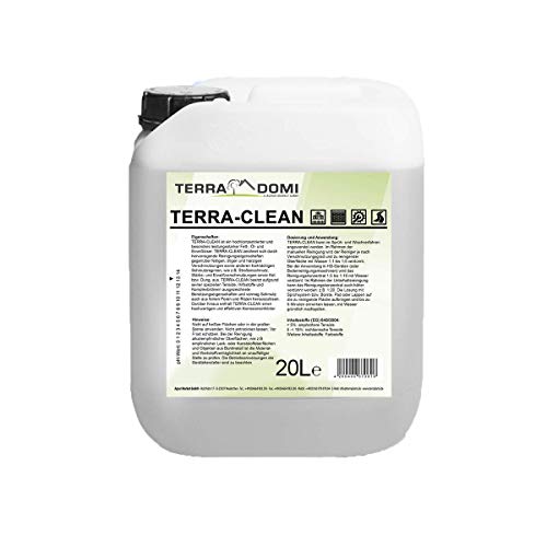 TerraDomi Terra-Clean, Reinigungsmittel für hartnäckige Verschmutzungen, wirksamer Power-Reiniger für Terrasse, Dach, Haus, Hof & Garten, vielseitige Anwendungsgebiete (20 Liter) von Terra Domi