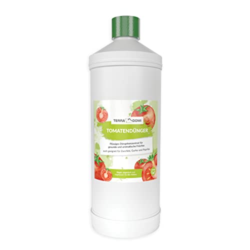 TerraDomi Tomatendünger | flüssiges Düngerkonzentrat für gesunde und aromatische Früchte | auch geeignet für Zucchini, Gurke oder Paprika | 1 Liter von Terra Domi
