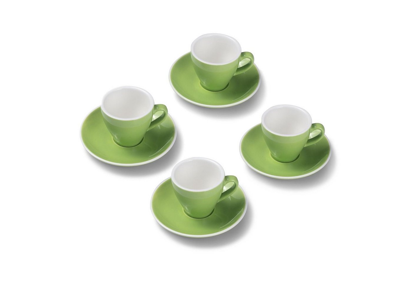 Terra Home Espressotasse extra dickwandiges Espressotassen-Set, Grün glossy 90 ml, Porzellan, Spülmaschinen und Mikrowellen geeignet 4er Set von Terra Home