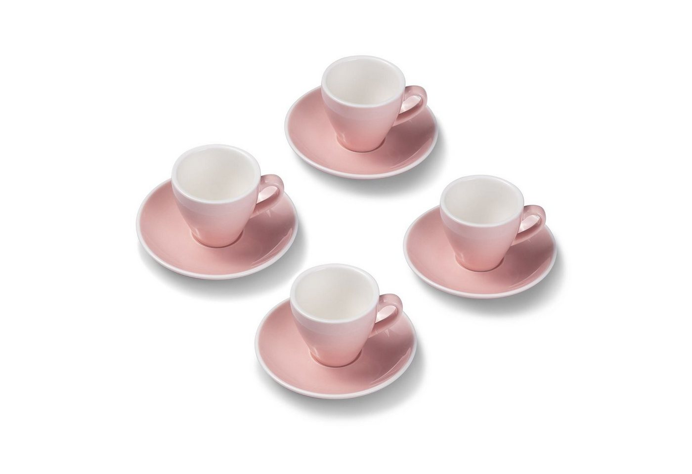 Terra Home Espressotasse extra dickwandiges Espressotassen-Set, Rosa glossy 90 ml, Porzellan, Spülmaschinen und Mikrowellen geeignet 4er Set von Terra Home