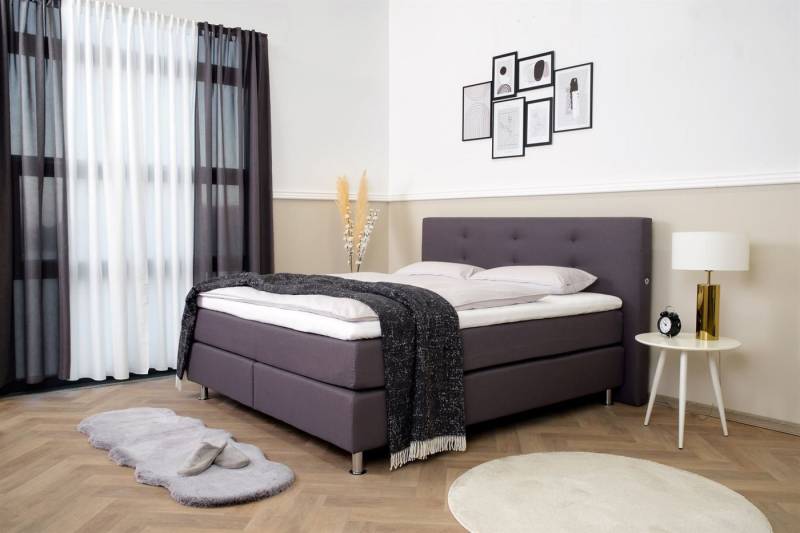 Terra Home Boxspringbett Terra Home Boxspringbett Manchester grau, 180x200 cm, H2/H3 von Terra Home