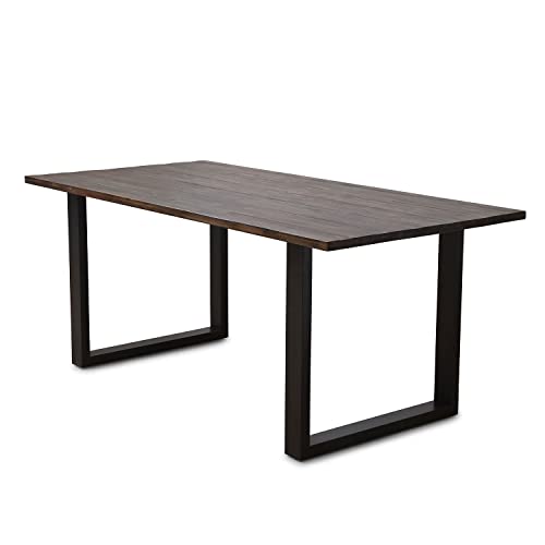 Terra Home - Holz Esstisch Jarven - 180x90 cm, Akazie, für 8 Personen, Massivholz, dunkel-braun, Industrial Design, rechteckig, modern, groß, Echtholz von Terra Home