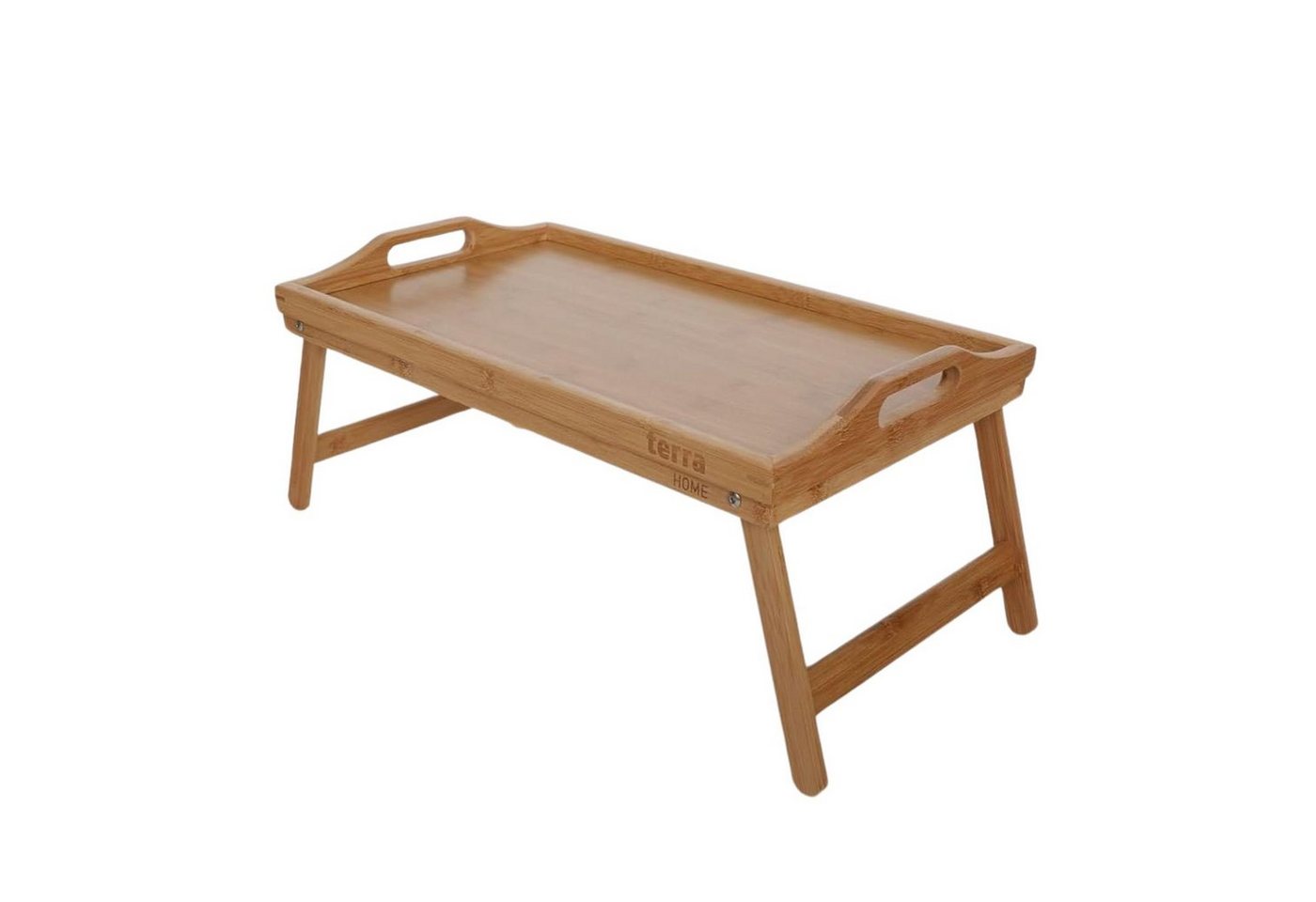 Terra Home Tabletttisch Tablett Bett Bambus braun Serviertablett, Betttablett Bambus Betttisch, Frühstückstablett Betttablett von Terra Home