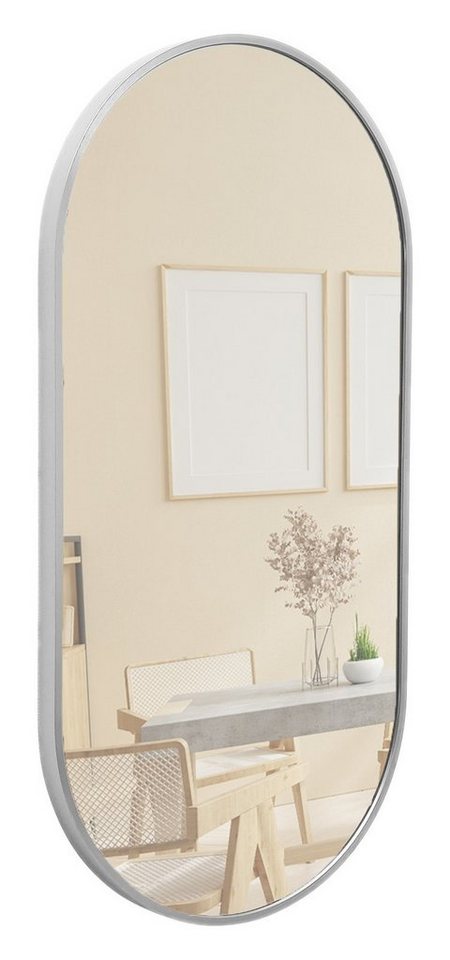 Terra Home Wandspiegel (inklusive Schrauben und Dübel), Badezimmerspiegel Flurspiegel Metallrahmen Silber 60x30 von Terra Home