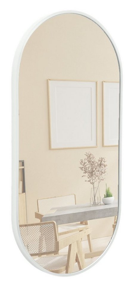 Terra Home Wandspiegel (inklusive Schrauben und Dübel), Badezimmerspiegel Flurspiegel Metallrahmen Weiß 60x30 von Terra Home