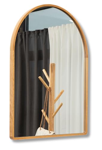 Terra Home Wandspiegel Eiche - Bogenform 80x60 cm, Modern, Voll-Holz, Spiegel - für Flur, Wohnzimmer, Bad oder Garderobe (Bogenform) von Terra Home