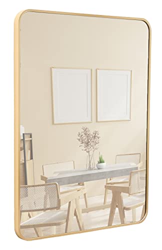 Terra Home Wandspiegel - Rechteckig, 60x80 cm, Roségold Gold Kupfer, Modern, Metallrahmen Spiegel - für Flur, Wohnzimmer, Bad oder Garderobe von Terra Home