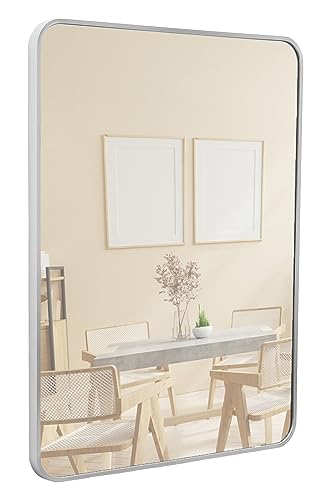 Terra Home Wandspiegel - Rechteckig, 60x80 cm, Silber, Modern, Metallrahmen Spiegel - für Flur, Wohnzimmer, Bad oder Garderobe von Terra Home