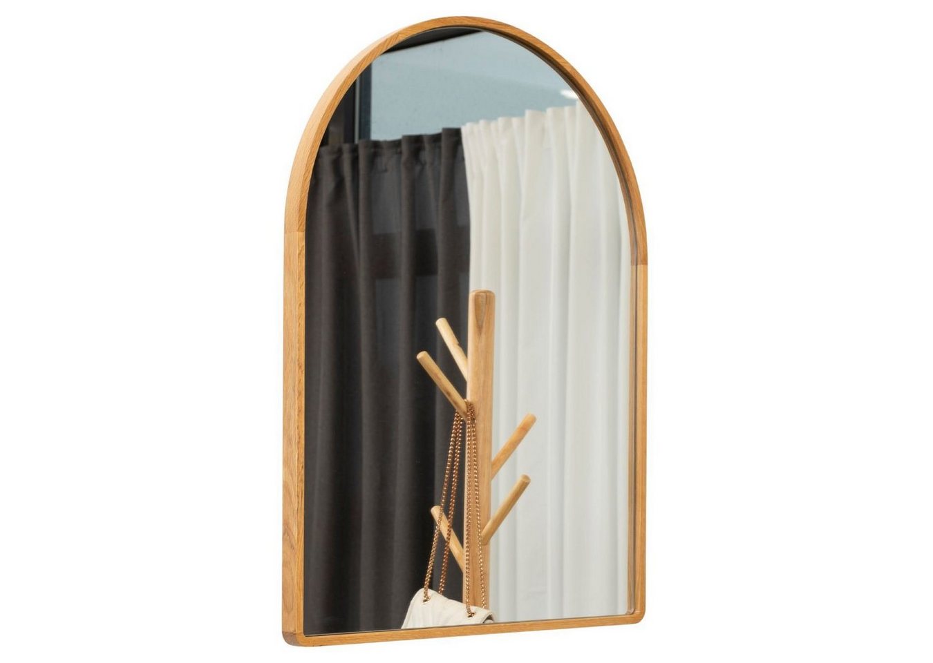 Terra Home Wandspiegel Spiegel Eiche Landa 60x80 cm, Bogenform (braun), Badezimmerspiegel Flurspiegel von Terra Home