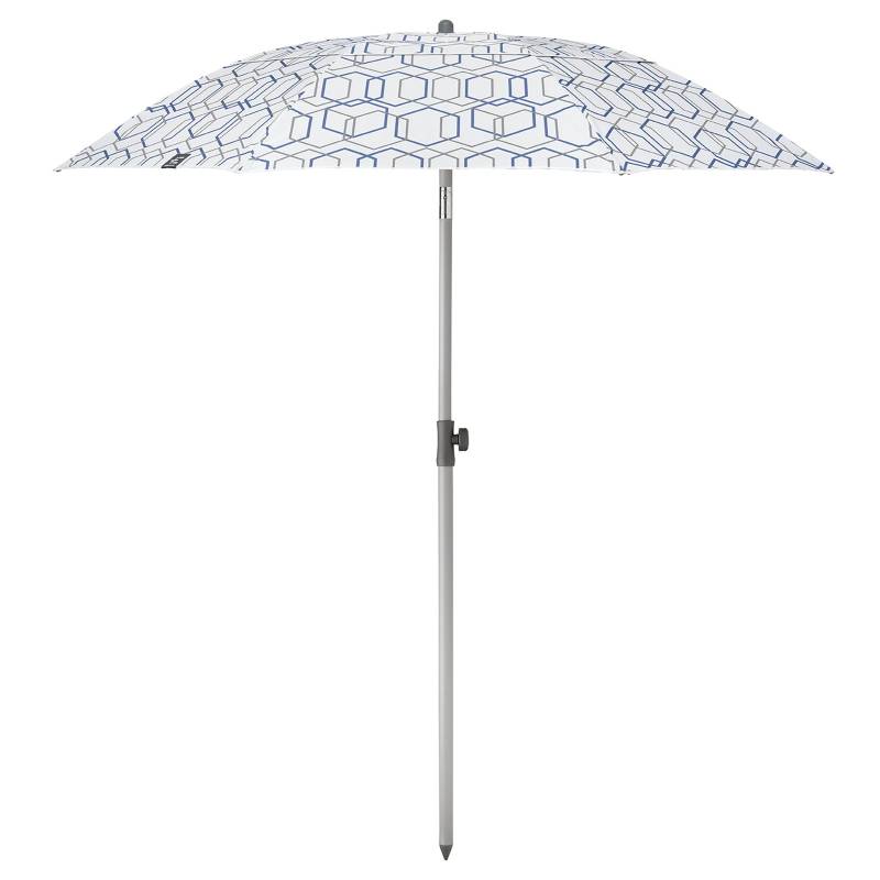 TERRA NATION Strandschirm Au Kiri rPET Sonnenschirm Rund UPF 50+ Recycelt Ø1,8m-Blue Pattern von Terra Nation