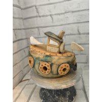 Kutter Boot Schiff Gartenkeramik Frostfest von TerraCottageKeramik