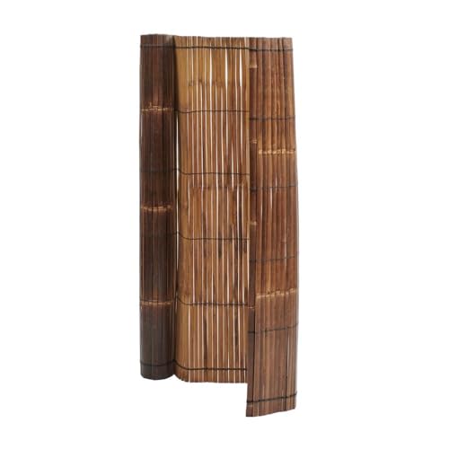 Bambus Sichtschutz, Gartenzaun, Sichtschutzzaun, Sichtschutz Balkon aus 100% natürlichen Bambusleisten, 300cm (Dunkel, 150 cm) von TerraGala