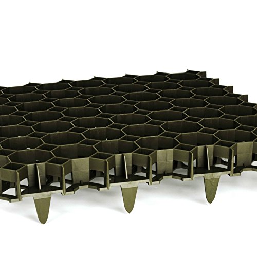 TerraGala 4er Pack Rasengitter (Gesamtfläche: 0,9m²) grün, Wabengitter Platten zum Rasen- und Bodenschutz von TerraGala
