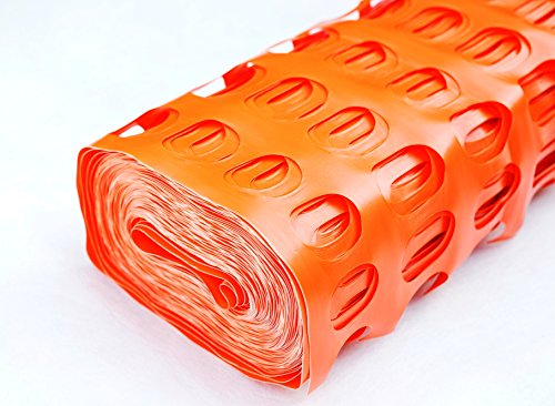 Warnzaun, Bauzaun, Absperrzaun Heavy, 280g/m², 1 x 50m, orange + 10 rostfreie Stahlstangen Ø8mm, 1.30m, zur Absicherung und Kennzeichnung von Baustellen, Gefahrenzonen, Loipen u.a. von TerraGala