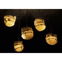Nest Unglasierte Porzellan Pendelleuchte Komplett Mit Verdrahtung Und Lampenhalter von TerraInforme