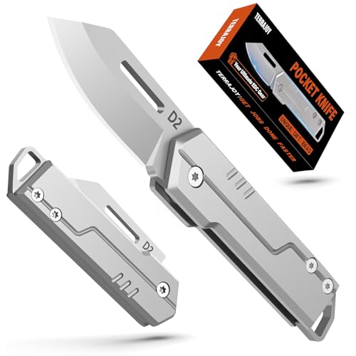 TerraJoy Mini Taschenmesser Geschenk für Männer, Vater, Ehemann – Taschenmesser Klein für den Alltag – Leichtes EDC Messer für Camping, Wandern, Angeln & Outdoor Fishing von TerraJoy