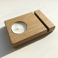 Glasständer Mit Teelichthalter - Für Buntglas, Suncatcher Holzkerzenhalter Mineralscheibe Fusing Eichenständer Glasständer Mit Teelichthalter - Für Buntglas, Suncatcher Holzkerzenhalter Mineralscheibe Fusing Eichenständer von TerraMagicaNova