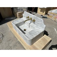 Weißer Carrara Marmor Waschbecken Weißer Carrara Marmor Waschbecken von TerraMarbleDesing