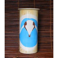 Die Afrocentric Paar in Türkis Vase Keramik Steingut Handmade von TerraTreasures