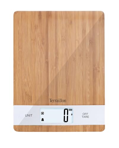 TERRAILLON Bamboo Küchenwaage, USB, wiederaufladbar über USB, automatische Abschaltung – Tara-Funktion und flüssige Umwandlung – Reichweite 5 kg – Bamboo, Bambus TERRAILLON Bamboo Küchenwaage, USB, wiederaufladbar über USB, automatische Abschaltung – Tara-Funktion und flüssige Umwandlung – Reichweite 5 kg – Bamboo, Bambus von Terraillon