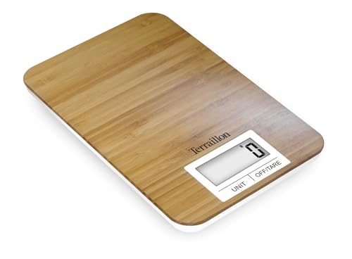 TERRAILLON Küchenwaage aus natürlichem Bambus – Tara, Flüssigumrechnung, Wiegebereich max. 3 kg – Modell 'Bamboo' Braun TERRAILLON Küchenwaage aus natürlichem Bambus – Tara, Flüssigumrechnung, Wiegebereich max. 3 kg – Modell 'Bamboo' Braun von Terraillon