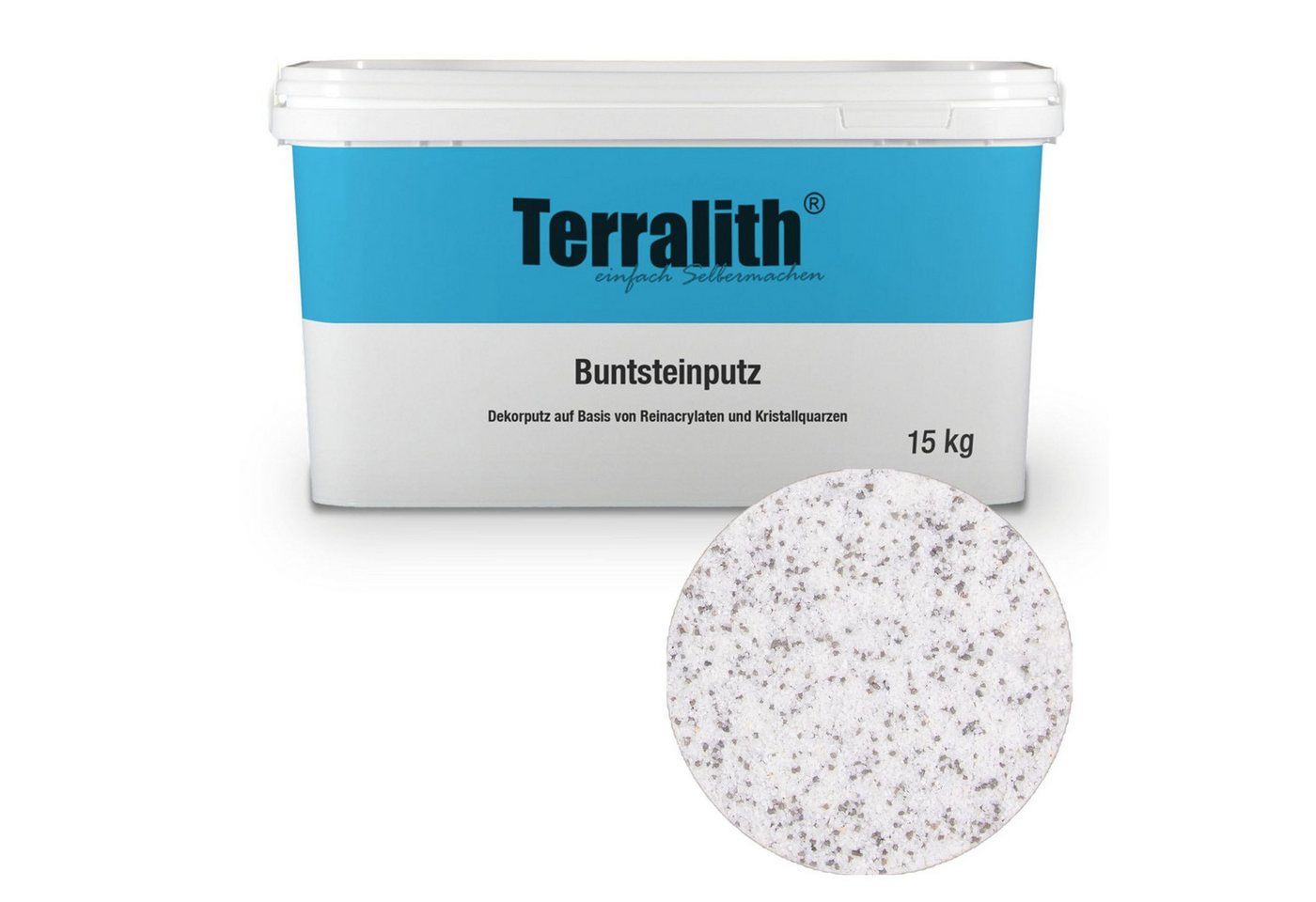 Terralith® Kunstharzputz Buntsteinputz Mosaikputz 1mm -15 kg- BSP1100 (Eimer, Verarbeitungsfertig) Dekorationsputz aus Marmor-Granulat bzw. eingefärbter Körnung von Terralith®