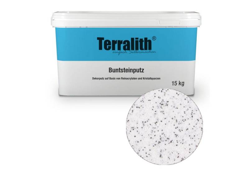 Terralith® Kunstharzputz Buntsteinputz Mosaikputz 1mm -15 kg- BSP1001 (Eimer, Verarbeitungsfertig) Dekorationsputz aus Marmor-Granulat bzw. eingefärbter Körnung von Terralith®
