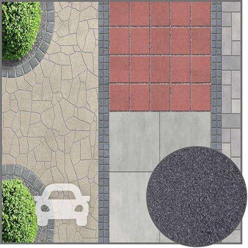 Terralith Pflasterfugenmörtel für PKW-Belastung anthrazit/schwarz mit Bindemittel - 26,5kg - Fugenmörtel wasserdurchlässig gegen Unkraut für außen von Terralith