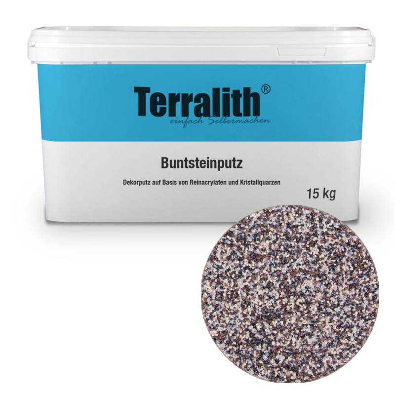 Terralith Buntsteinputz Mosaikputz 1mm -15 kg- BSP1073 Weiss Braun Schwarz von Terralith