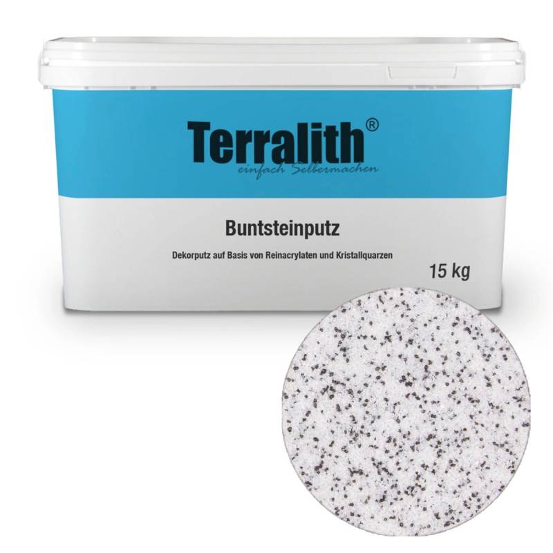 Terralith Buntsteinputz Mosaikputz 1mm -15 kg- BSP1095 Weiss Schwarz von Terralith
