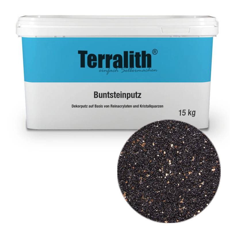 Terralith Buntsteinputz Mosaikputz 1mm -15 kg- BSP1128 Gold Schwarz von Terralith