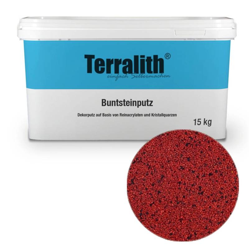 Terralith Buntsteinputz Mosaikputz 2mm -15 kg- BSP05 Rot Schwarz von Terralith