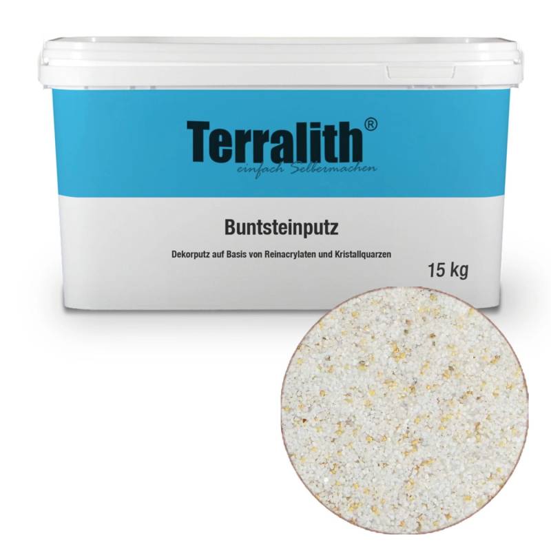 Terralith Buntsteinputz Mosaikputz 2mm -15 kg- BSP08 Weiss Beige von Terralith