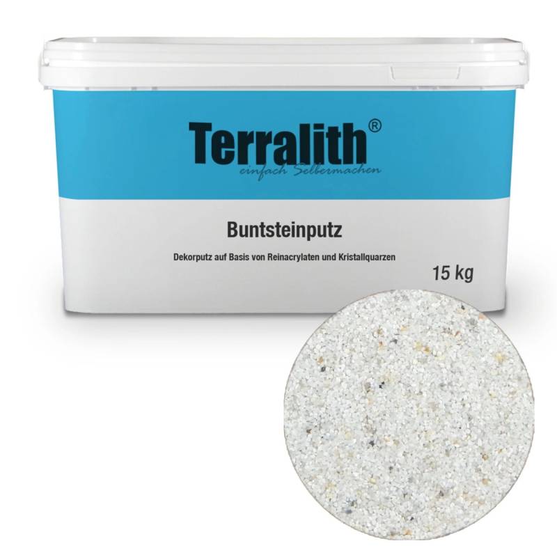 Terralith Buntsteinputz Mosaikputz 2mm -15 kg- BSP103 Weiss Beige Schwarz von Terralith