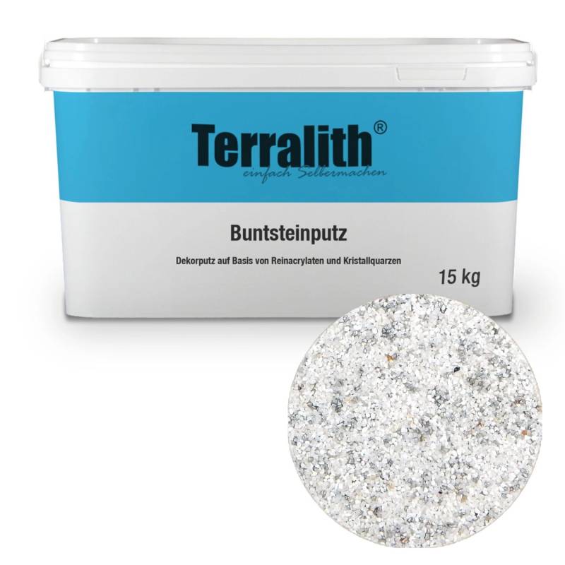 Terralith Buntsteinputz Mosaikputz 2mm -15 kg- BSP110 Weiss Grau von Terralith