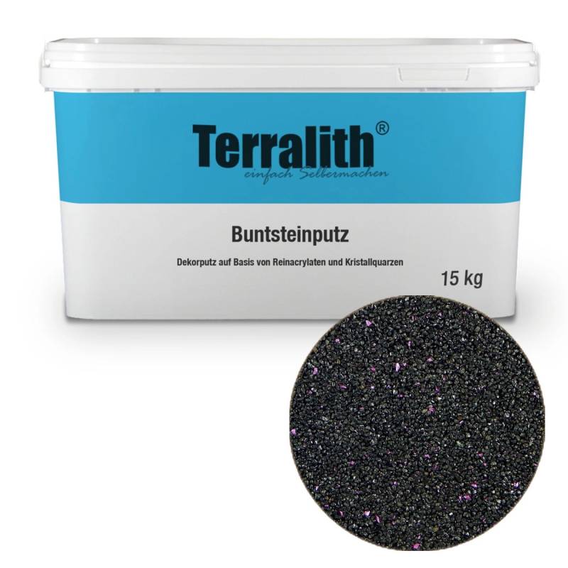 Terralith Buntsteinputz Mosaikputz 2mm -15 kg- BSP112 Violett Schwarz von Terralith