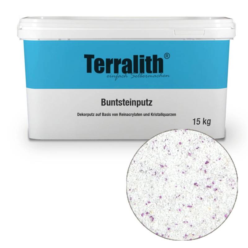 Terralith Buntsteinputz Mosaikputz 2mm -15 kg- BSP120 Weiss Violett von Terralith