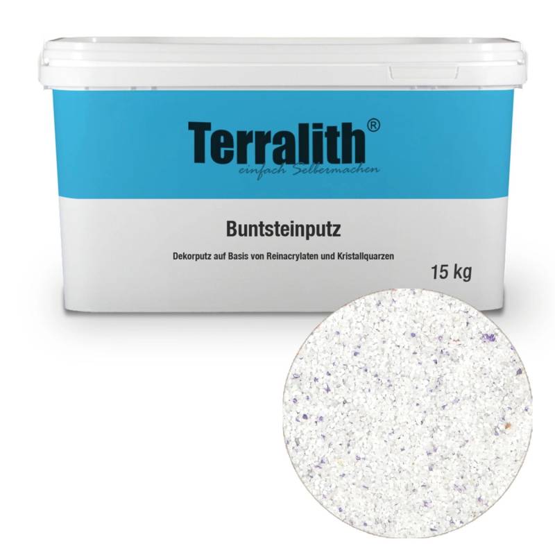 Terralith Buntsteinputz Mosaikputz 2mm -15 kg- BSP127 Weiss Violett von Terralith
