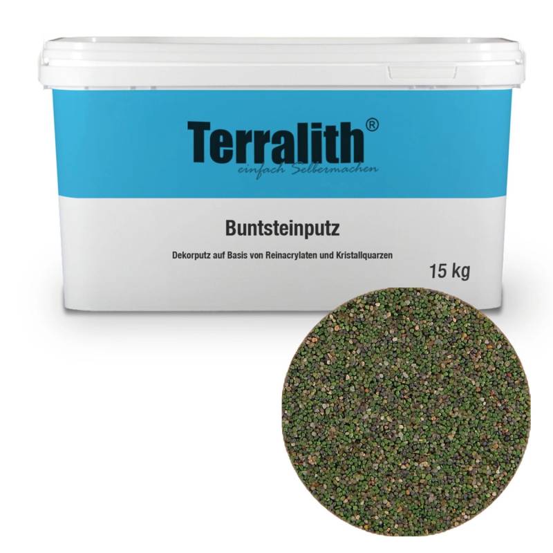 Terralith Buntsteinputz Mosaikputz 2mm -15 kg- BSP13 Beige Grün Braun von Terralith