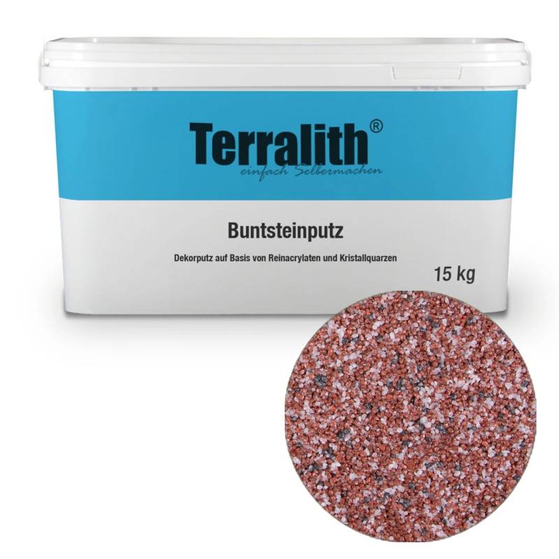 Terralith Buntsteinputz Mosaikputz 2mm -15 kg- BSP137 Weiss Rot Grau von Terralith