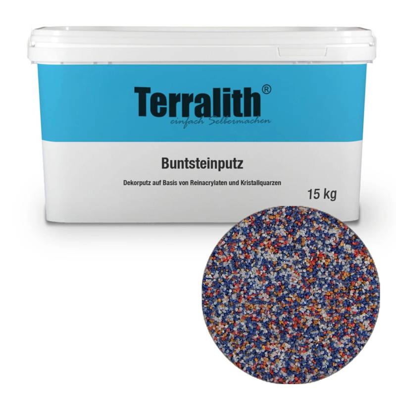 Terralith Buntsteinputz Mosaikputz 2mm -15 kg- BSP19 Weiss Gelb Rot Blau von Terralith