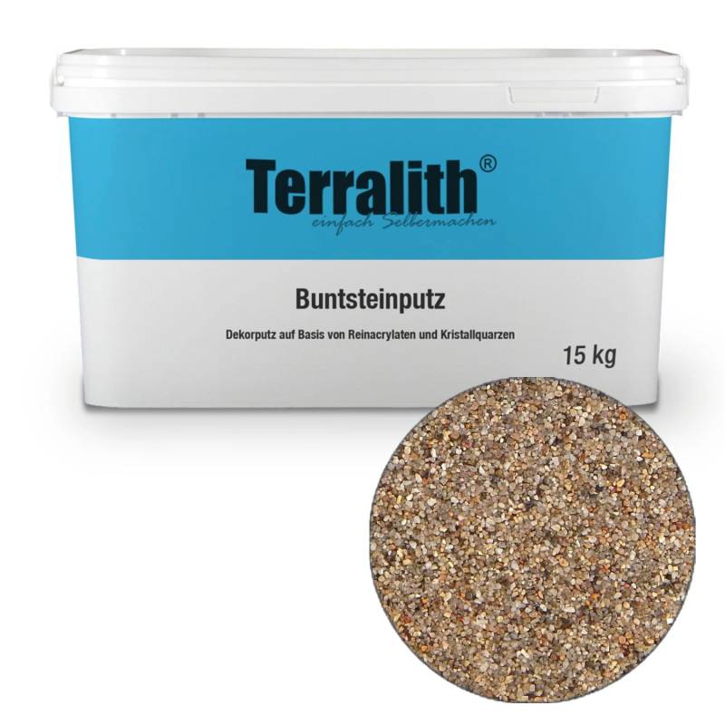 Terralith Buntsteinputz Mosaikputz 2mm -15 kg- BSP24 Weiss Beige Braun von Terralith