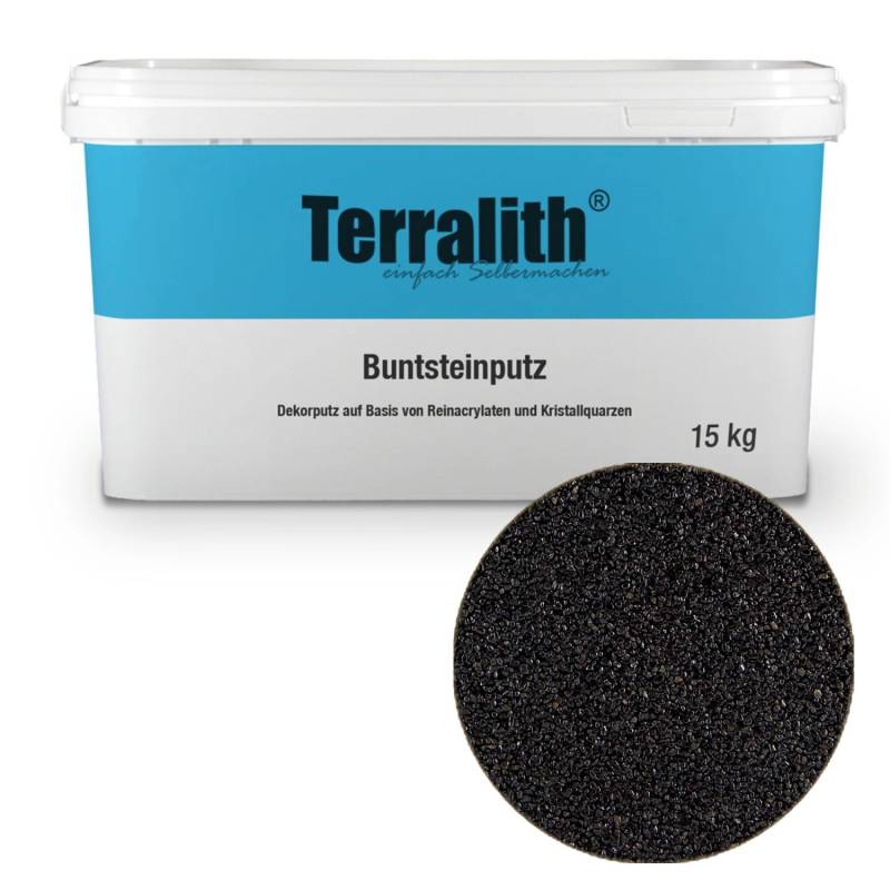Terralith Buntsteinputz Mosaikputz 2mm -15 kg- BSP30 Schwarz von Terralith