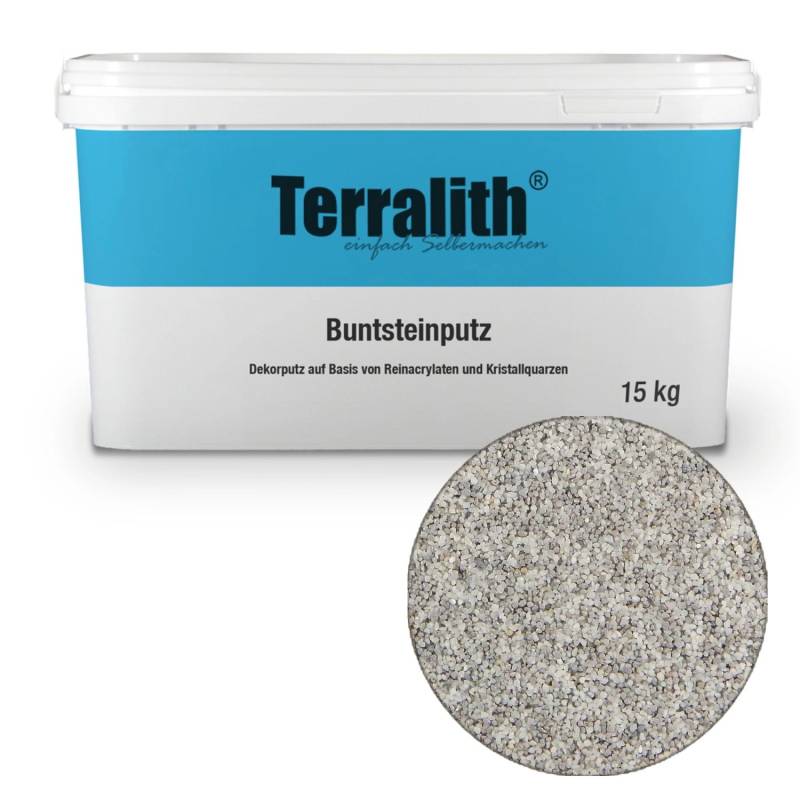 Terralith Buntsteinputz Mosaikputz 2mm -15 kg- BSP39 Weiss Grau von Terralith
