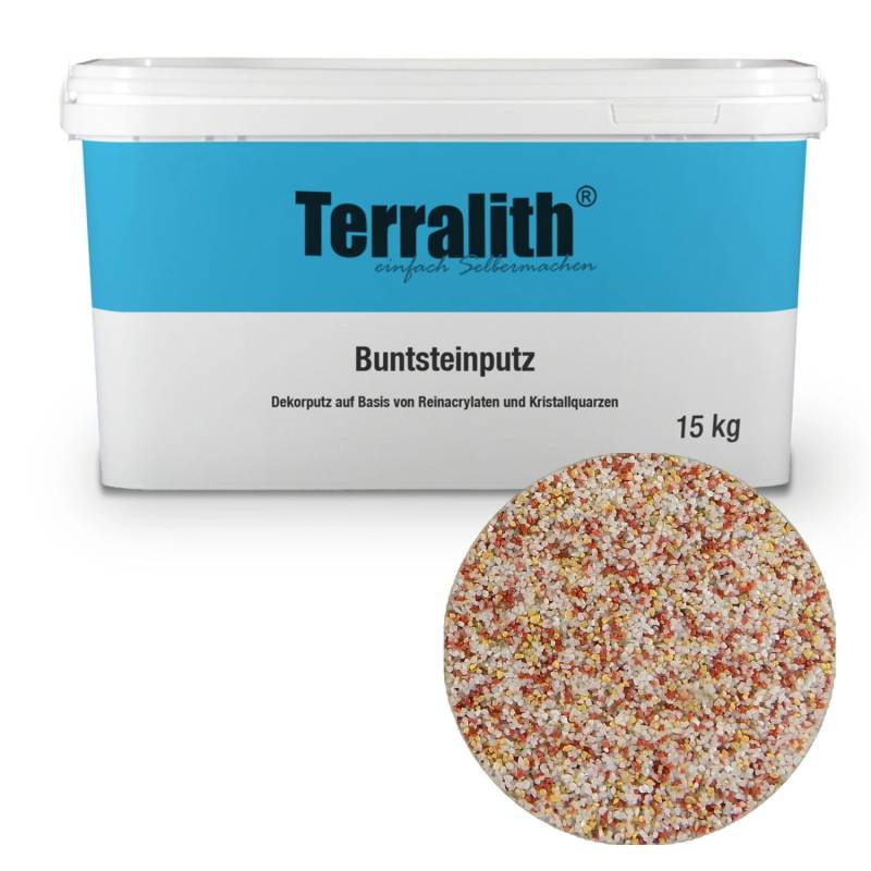 Terralith Buntsteinputz Mosaikputz 2mm -15 kg- BSP62 Weiss Gelb Rot von Terralith