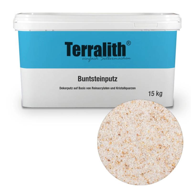 Terralith Buntsteinputz Mosaikputz 2mm -15 kg- BSP78 Weiss Gold von Terralith